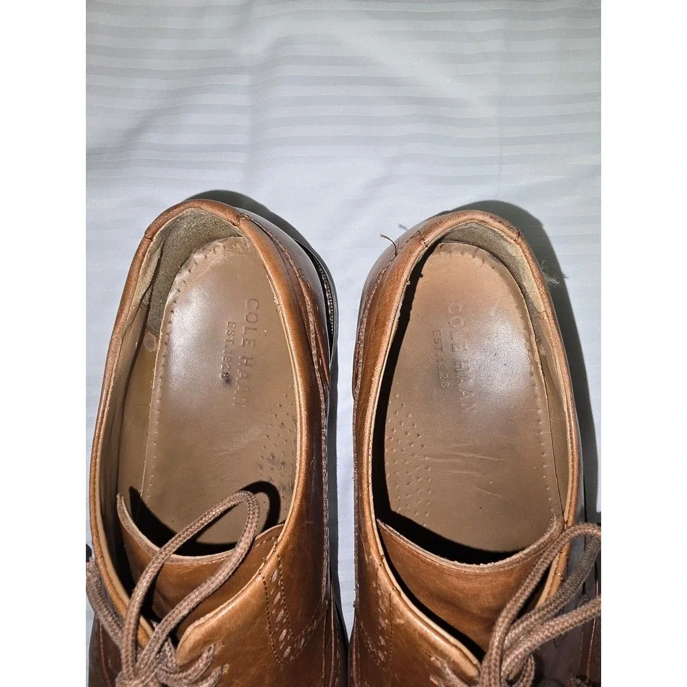 Cole Haan Men's Brown Leather Wingtip Oxford Dress Shoes 11.5M‎ C20322 Lace Up